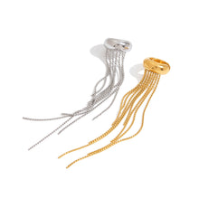 Load image into Gallery viewer, Gold Color Long Chain Tassel Ear Cuff Nickel-free Stainless Steel Non Piercing Clip On Ear Wrap Jewelry for Women
