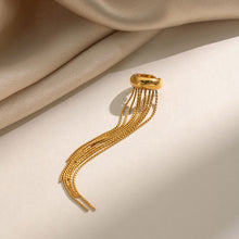 Load image into Gallery viewer, Gold Color Long Chain Tassel Ear Cuff Nickel-free Stainless Steel Non Piercing Clip On Ear Wrap Jewelry for Women
