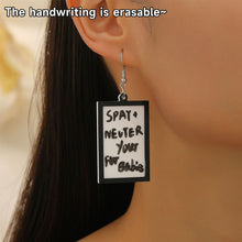 Load image into Gallery viewer, Creative Acrylic Message Board Pendant Earrings With Dry Erase Marker Pen DIY Doodle Whiteboard Jewelry for Women Girls
