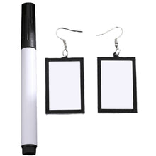 Load image into Gallery viewer, Creative Acrylic Message Board Pendant Earrings With Dry Erase Marker Pen DIY Doodle Whiteboard Jewelry for Women Girls
