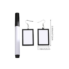 Load image into Gallery viewer, Creative Acrylic Message Board Pendant Earrings With Dry Erase Marker Pen DIY Doodle Whiteboard Jewelry for Women Girls
