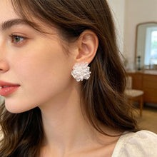 Load image into Gallery viewer, Korean 3D Transparent Resin Big White Camellia Flower Stud Earrings Personality Fashion Wedding Party Jewelry Gift for Women Girls
