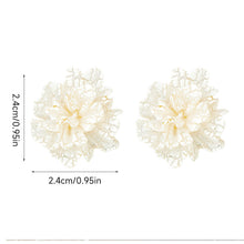 Load image into Gallery viewer, Korean 3D Transparent Resin Big White Camellia Flower Stud Earrings Personality Fashion Wedding Party Jewelry Gift for Women Girls
