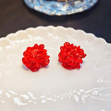 Load image into Gallery viewer, Korean 3D Transparent Resin Big White Camellia Flower Stud Earrings Personality Fashion Wedding Party Jewelry Gift for Women Girls
