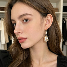 Load image into Gallery viewer, Retro Irregular Geometry Butterfly Flower Asymmetrical Zircon Crystal Dangle Earrings Korean Resin Fashion Jewelry for Women
