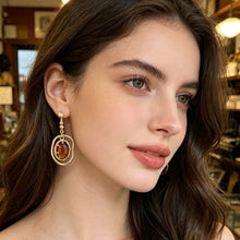 Load image into Gallery viewer, Retro Irregular Geometry Butterfly Flower Asymmetrical Zircon Crystal Dangle Earrings Korean Resin Fashion Jewelry for Women
