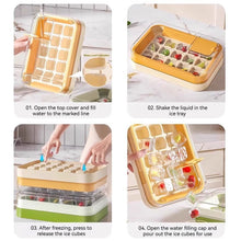 Load image into Gallery viewer, Press Silicone Ice Cube Tray with Lid and Storage Bin One-piece Ice Maker Mold Box Kitchen Bar Accessories
