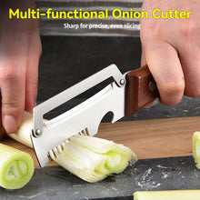 Load image into Gallery viewer, 2-in-1 Wooden Handle Stainless Steel Vegetable Peeler Multifunctional Fruit Slicer with Bottle Opener Kitchen Tool
