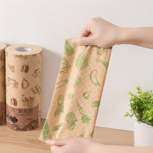 Load image into Gallery viewer, 50Pcs/Roll Vintage Disposable Kitchen Towels Thick Absorbent Dry Wet Dual Use Hand Towel Degreasing Retro Pattern Dish Duster Cloth
