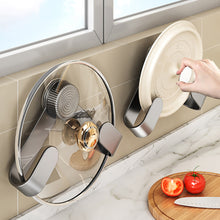 Load image into Gallery viewer, Adjustable Suction Cup No Drill Rotating Wall Mount Pot Lid Rack Multifunctional Kitchen Organizer Storage Rack
