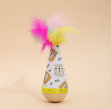 Load image into Gallery viewer, Cartoon Pattern Cat Toy Tumbler Wobble Ball Feather Interactive Toy Bite Resistant Indoor Play Toy For Kitten Gift
