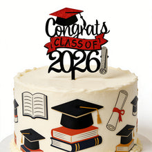 Load image into Gallery viewer, Class Of 2026 Congrats Grad Acrylic Glitter Cake Topper Graduation Party Cake Decoration Graduation Party Supplies
