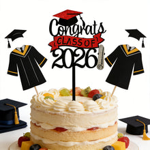 Load image into Gallery viewer, Class Of 2026 Congrats Grad Acrylic Glitter Cake Topper Graduation Party Cake Decoration Graduation Party Supplies
