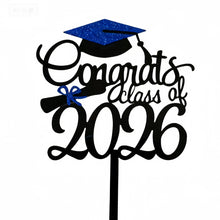 Load image into Gallery viewer, Class Of 2026 Congrats Grad Acrylic Glitter Cake Topper Graduation Party Cake Decoration Graduation Party Supplies
