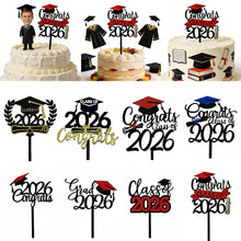 Load image into Gallery viewer, Class Of 2026 Congrats Grad Acrylic Glitter Cake Topper Graduation Party Cake Decoration Graduation Party Supplies
