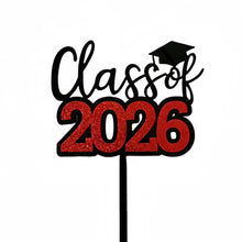 Load image into Gallery viewer, Class Of 2026 Congrats Grad Acrylic Glitter Cake Topper Graduation Party Cake Decoration Graduation Party Supplies
