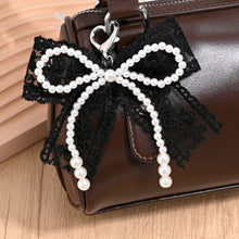 Load image into Gallery viewer, Sweet Pearl Lace Bow Keychain Y2K Heart Pendant Keyring Bag Phone Charm Pendant Accessories Decoration Gift For Women Girls
