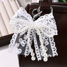 Load image into Gallery viewer, Sweet Pearl Lace Bow Keychain Y2K Heart Pendant Keyring Bag Phone Charm Pendant Accessories Decoration Gift For Women Girls
