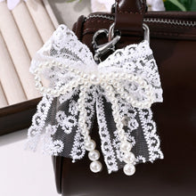 Load image into Gallery viewer, Sweet Pearl Lace Bow Keychain Y2K Heart Pendant Keyring Bag Phone Charm Pendant Accessories Decoration Gift For Women Girls
