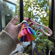 Load image into Gallery viewer, Creative 3D Mini Badminton Keychain Colorful Rainbow Shuttlecock Pendant Keyring Bag Backpack Ornament Pendant Accessories Gift
