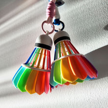 Load image into Gallery viewer, Creative 3D Mini Badminton Keychain Colorful Rainbow Shuttlecock Pendant Keyring Bag Backpack Ornament Pendant Accessories Gift
