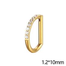 Load image into Gallery viewer, Titanium D Shape Septum Nose Ring Hinged Clicker Hoop With Tragus Cartilage Piercing Body Decoration Jewelry Accessories For Daily Party
