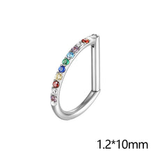 Load image into Gallery viewer, Titanium D Shape Septum Nose Ring Hinged Clicker Hoop With Tragus Cartilage Piercing Body Decoration Jewelry Accessories For Daily Party
