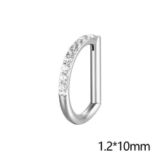 Load image into Gallery viewer, Titanium D Shape Septum Nose Ring Hinged Clicker Hoop With Tragus Cartilage Piercing Body Decoration Jewelry Accessories For Daily Party
