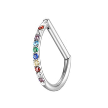 Load image into Gallery viewer, Titanium D Shape Septum Nose Ring Hinged Clicker Hoop With Tragus Cartilage Piercing Body Decoration Jewelry Accessories For Daily Party
