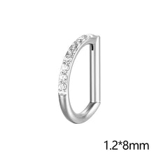 Load image into Gallery viewer, Titanium D Shape Septum Nose Ring Hinged Clicker Hoop With Tragus Cartilage Piercing Body Decoration Jewelry Accessories For Daily Party
