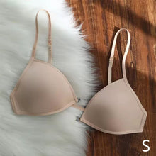 Load image into Gallery viewer, Sexy Thin Seamless Invisible Triangle Cup Bra Women Front Buckle Beauty Back Cross Straps Lingerie Underwear Tops
