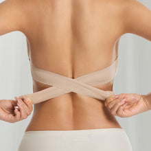Load image into Gallery viewer, Women's Strapless Silk Bra Seamless Wire Free Push Up Invisible Anti Slip Crossed Tape Beauty Back Underwear
