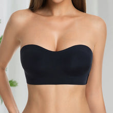 Load image into Gallery viewer, Women's Strapless Silk Bra Seamless Wire Free Push Up Invisible Anti Slip Crossed Tape Beauty Back Underwear
