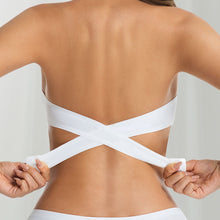 Load image into Gallery viewer, Women's Strapless Silk Bra Seamless Wire Free Push Up Invisible Anti Slip Crossed Tape Beauty Back Underwear
