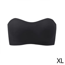 Load image into Gallery viewer, Women's Strapless Silk Bra Seamless Wire Free Push Up Invisible Anti Slip Crossed Tape Beauty Back Underwear
