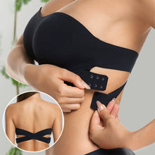 Load image into Gallery viewer, Women's Strapless Silk Bra Seamless Wire Free Push Up Invisible Anti Slip Crossed Tape Beauty Back Underwear
