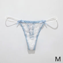 Load image into Gallery viewer, Sexy Bow Lace Thong Panties For Women Low Waist Hollow Out Breathable Solid Daily Lingerie Underwear Underpants
