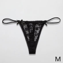 Load image into Gallery viewer, Sexy Bow Lace Thong Panties For Women Low Waist Hollow Out Breathable Solid Daily Lingerie Underwear Underpants
