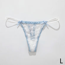 Load image into Gallery viewer, Sexy Bow Lace Thong Panties For Women Low Waist Hollow Out Breathable Solid Daily Lingerie Underwear Underpants

