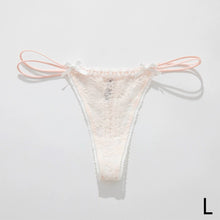 Load image into Gallery viewer, Sexy Bow Lace Thong Panties For Women Low Waist Hollow Out Breathable Solid Daily Lingerie Underwear Underpants
