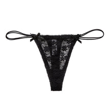 Load image into Gallery viewer, Sexy Bow Lace Thong Panties For Women Low Waist Hollow Out Breathable Solid Daily Lingerie Underwear Underpants
