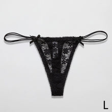 Load image into Gallery viewer, Sexy Bow Lace Thong Panties For Women Low Waist Hollow Out Breathable Solid Daily Lingerie Underwear Underpants
