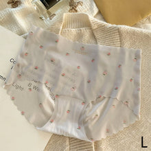 Load image into Gallery viewer, Women Ice Silk Seamless Panties Strawberry Print Mid Waist Underpant Breathable Cotton Crotch Soft Triangle Briefs Summer Underwear
