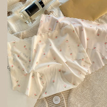 Load image into Gallery viewer, Women Ice Silk Seamless Panties Strawberry Print Mid Waist Underpant Breathable Cotton Crotch Soft Triangle Briefs Summer Underwear
