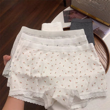 Load image into Gallery viewer, Women's Cute Lace Mid Waist Panties Sexy Sports Safety Underpants Thin Soft Breathable No Trace Comfortable Intimates Underwear
