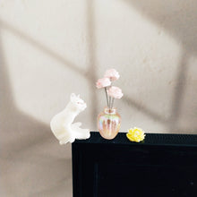 Load image into Gallery viewer, Car Interior Decoration Ornaments Mini Cat Rose Glass Vase Micro Landscape Center Console Decoration for Home Car Decor
