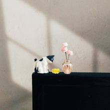 Load image into Gallery viewer, Car Interior Decoration Ornaments Mini Cat Rose Glass Vase Micro Landscape Center Console Decoration for Home Car Decor
