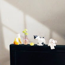 Load image into Gallery viewer, Car Interior Decoration Ornaments Mini Cat Rose Glass Vase Micro Landscape Center Console Decoration for Home Car Decor
