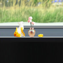 Load image into Gallery viewer, Car Interior Decoration Ornaments Mini Cat Rose Glass Vase Micro Landscape Center Console Decoration for Home Car Decor
