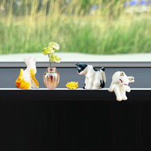 Load image into Gallery viewer, Car Interior Decoration Ornaments Mini Cat Rose Glass Vase Micro Landscape Center Console Decoration for Home Car Decor
